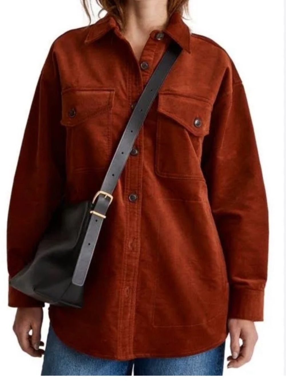 Madewell Rust Corduroy Button-Up Shacket